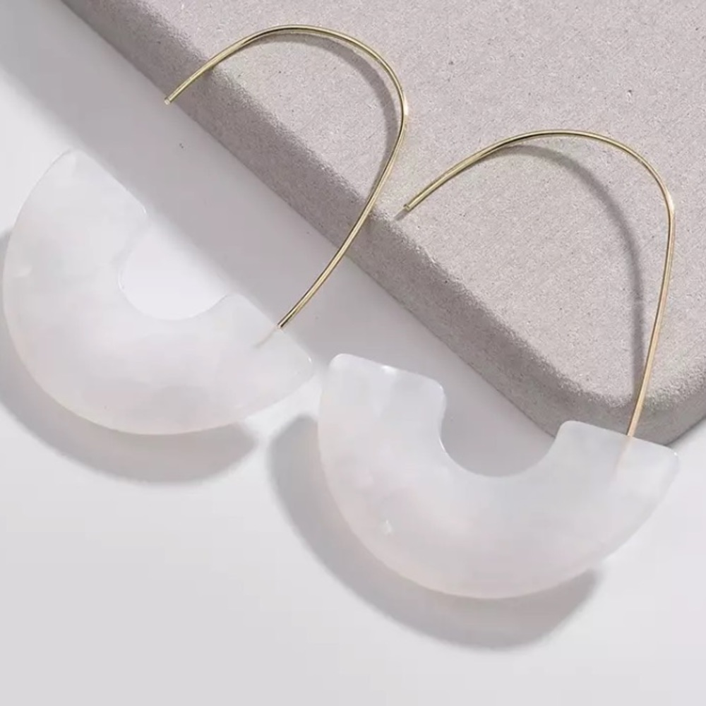 White Tortoise Shell Drop Earrings